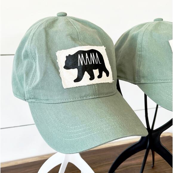 Set of Rae Dunn Mama and Mini Green Strapback Hat Cap Fashion main image 11